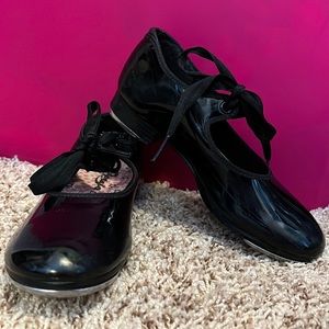 Capezio black tie tap shoes